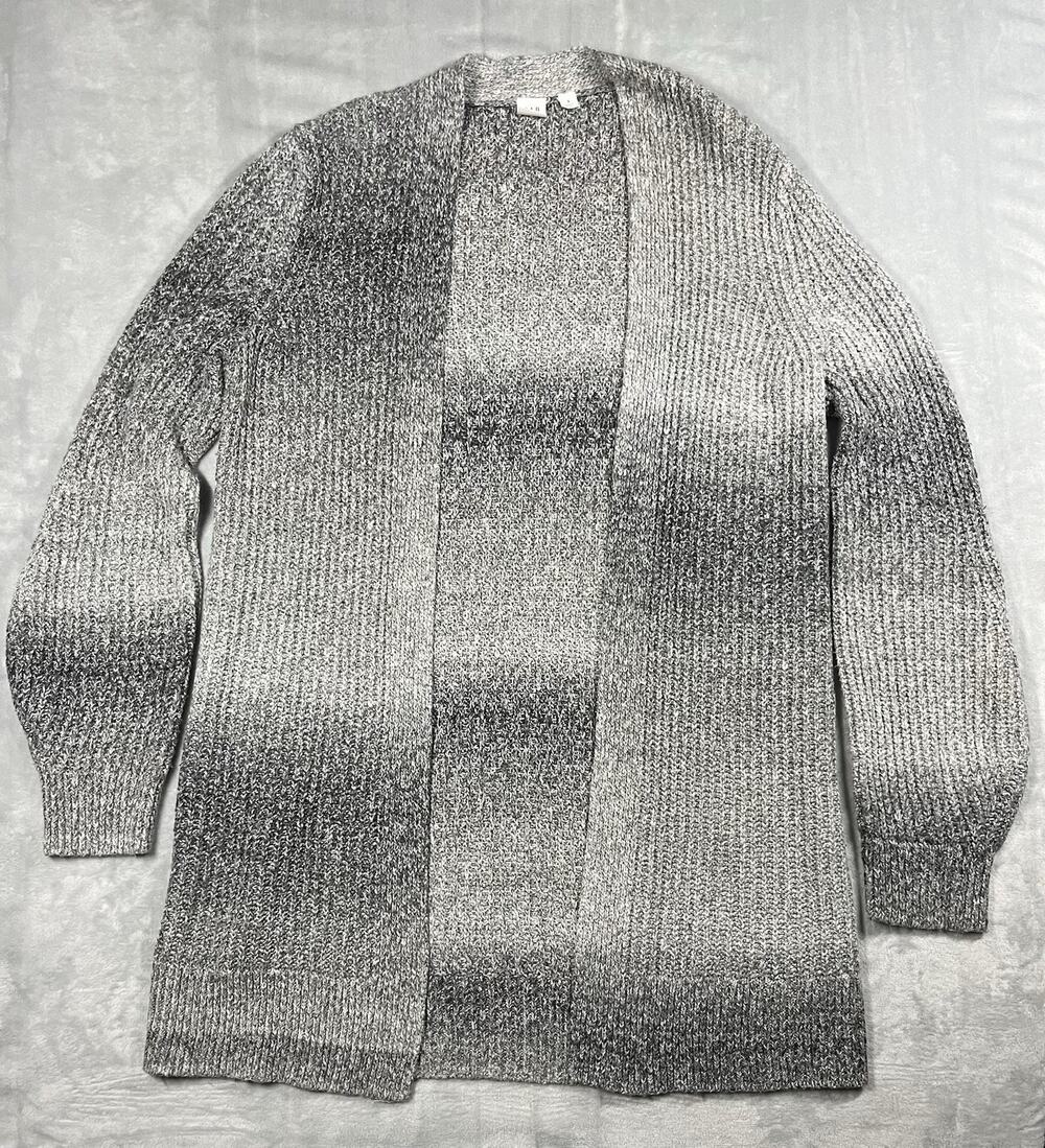 GAP Womens Small Gray Ombre Long Sleeve Thigh-Length Open Cardigan Lagenlook
